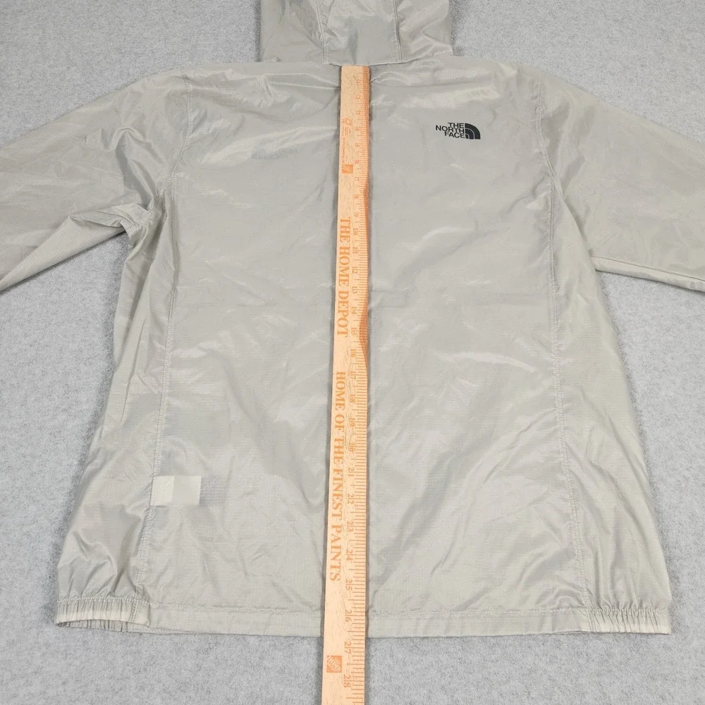 North Face Windbreaker Mens Medium Gray Light Packable Fullzip Hooded Ripstop